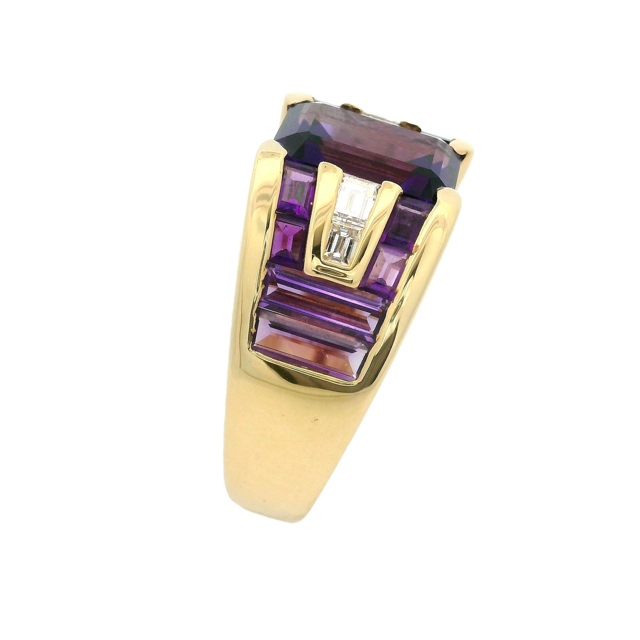 Winc By Robert Wander Anillo de Oro de 18k Personalizado con Amatista y Diamantes en venta 1