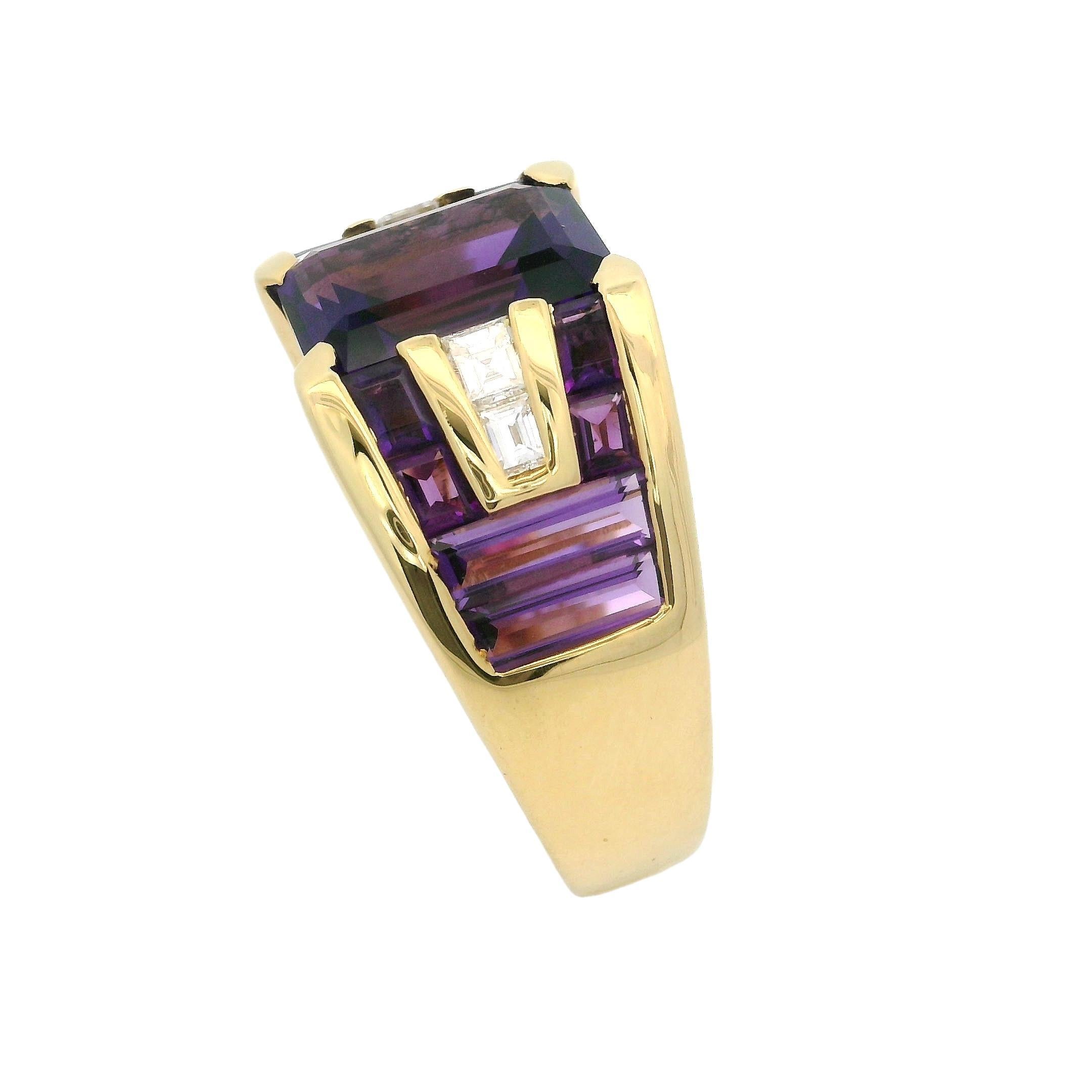 Winc By Robert Wander Anillo de Oro de 18k Personalizado con Amatista y Diamantes en venta 2