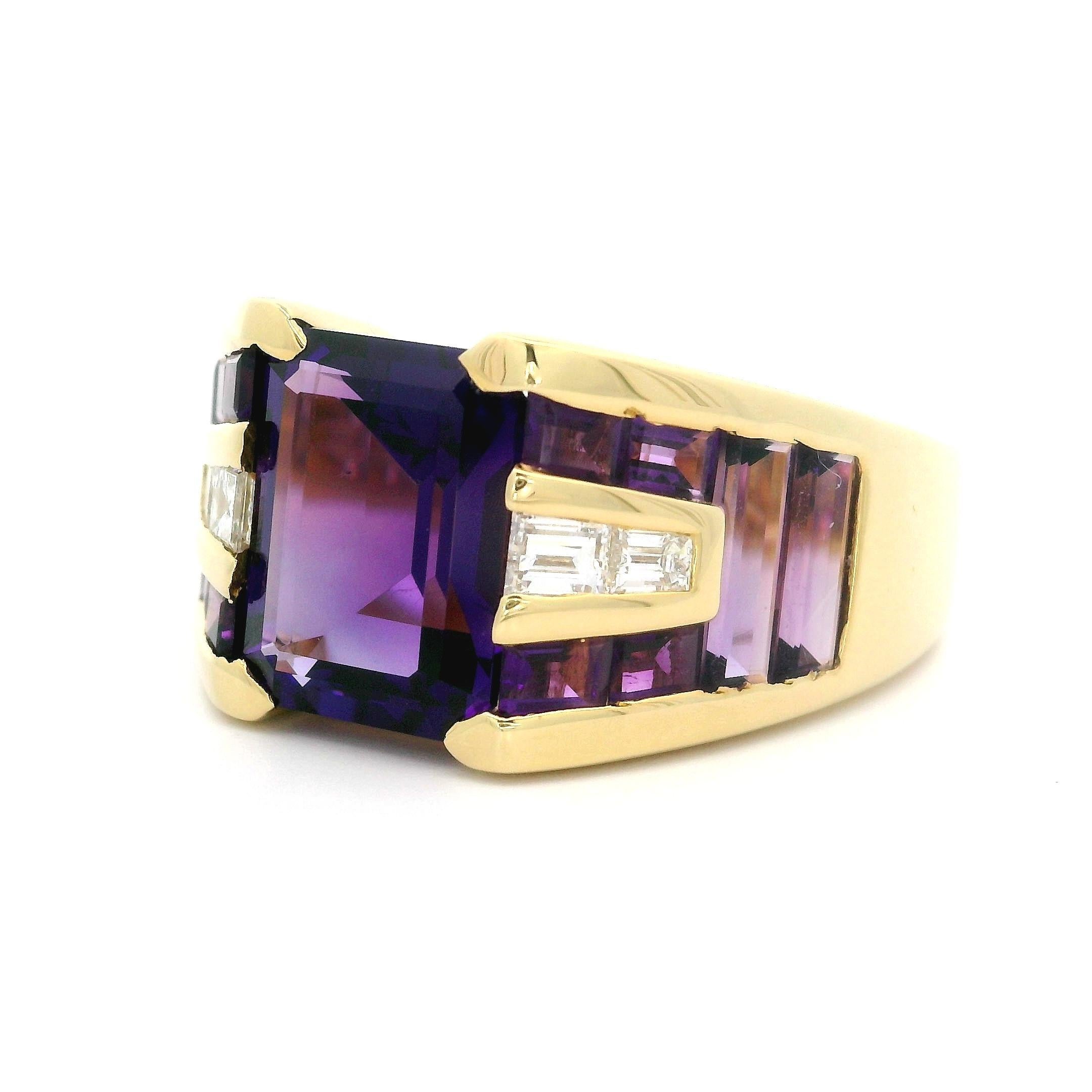 Winc By Robert Wander Anillo de Oro de 18k Personalizado con Amatista y Diamantes en venta 4