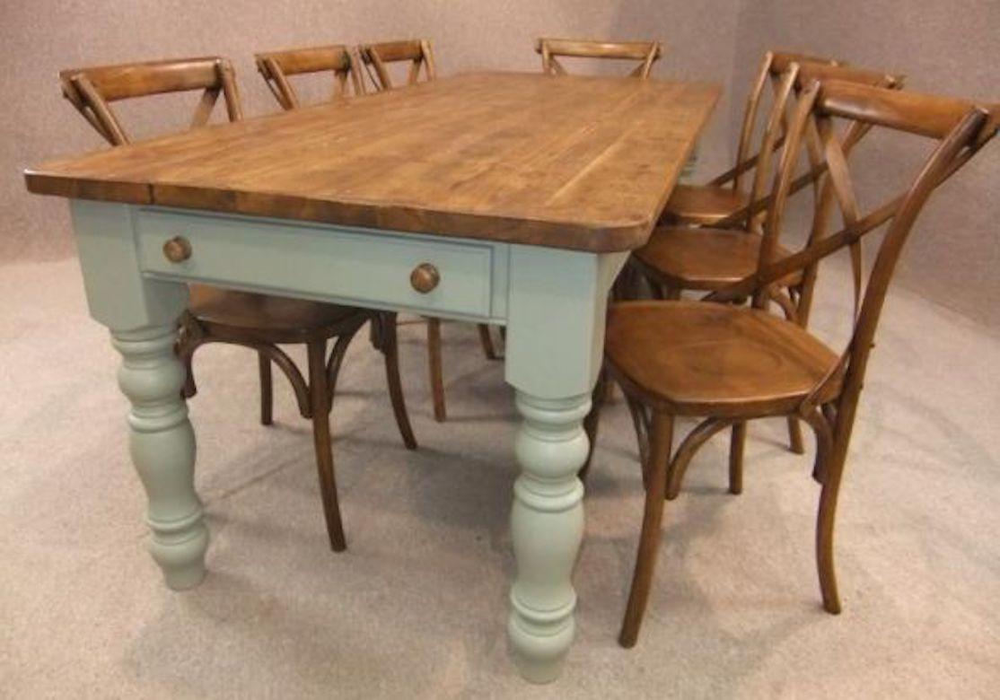 Winchcombe Bespoke Painted Base Table, Pine Top, 20th Century For Sale 5