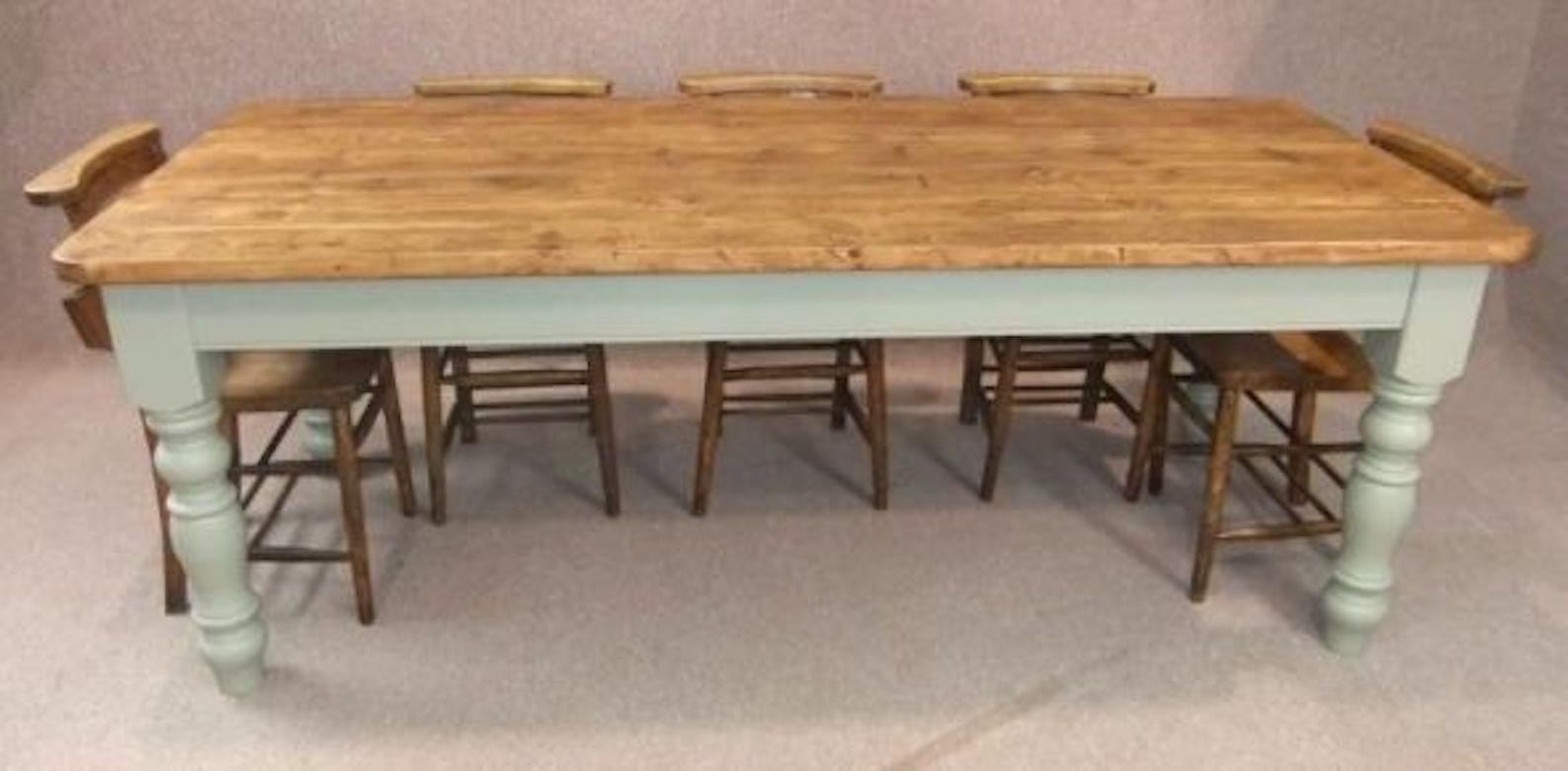 Winchcombe Bespoke Painted Base Table, Pine Top, 20th Century For Sale 8