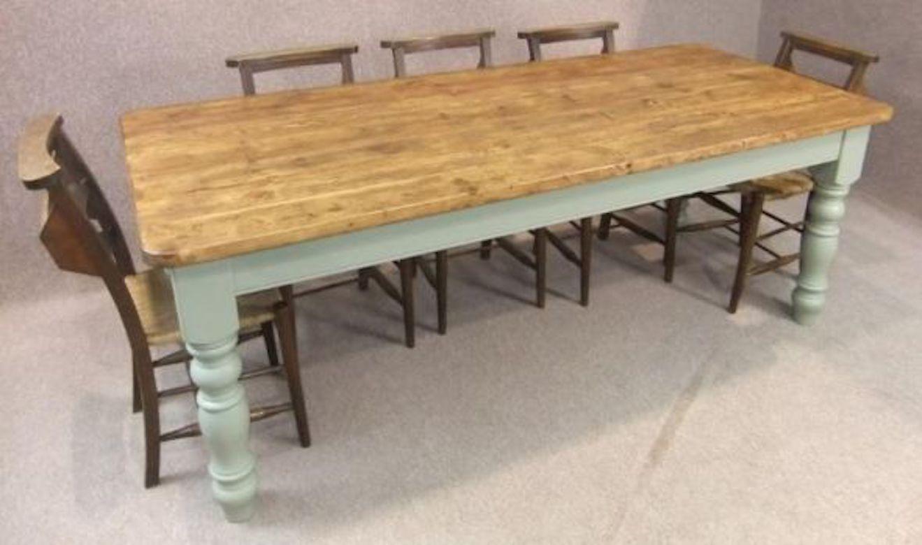 Winchcombe Bespoke Painted Base Table, Pine Top, 20th Century For Sale 9