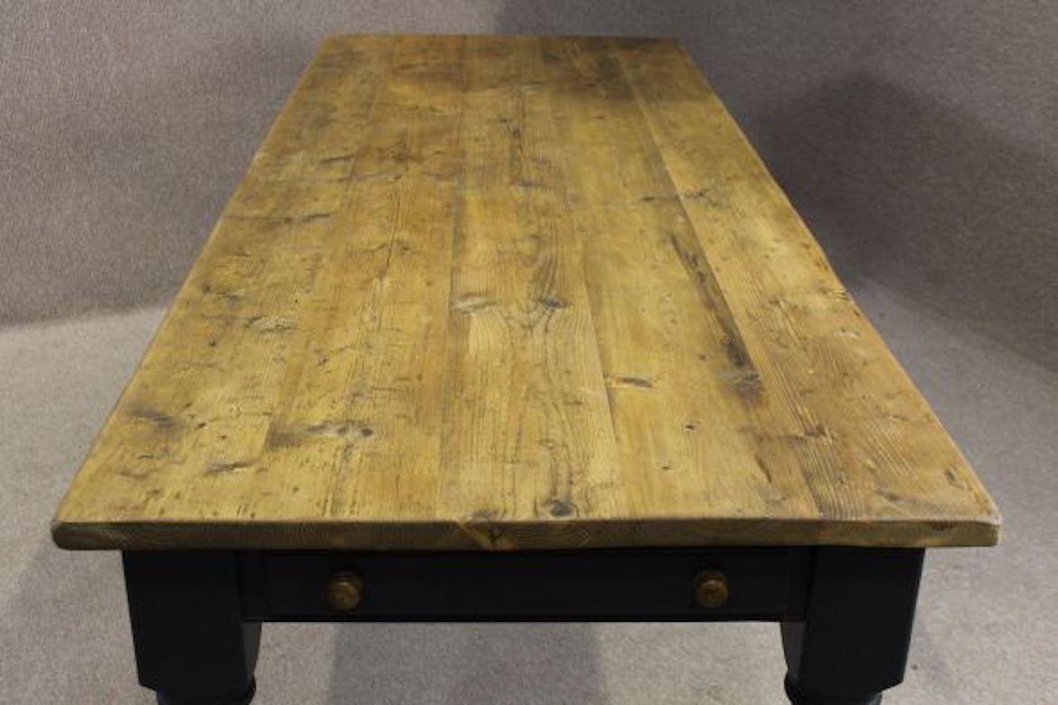 Winchcombe Bespoke Painted Base Table, Pine Top, 20th Century For Sale 13