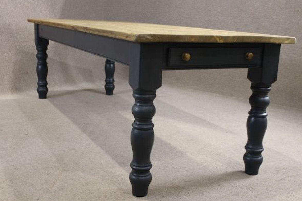 Winchcombe Bespoke Painted Base Table, Pine Top, 20th Century For Sale 15