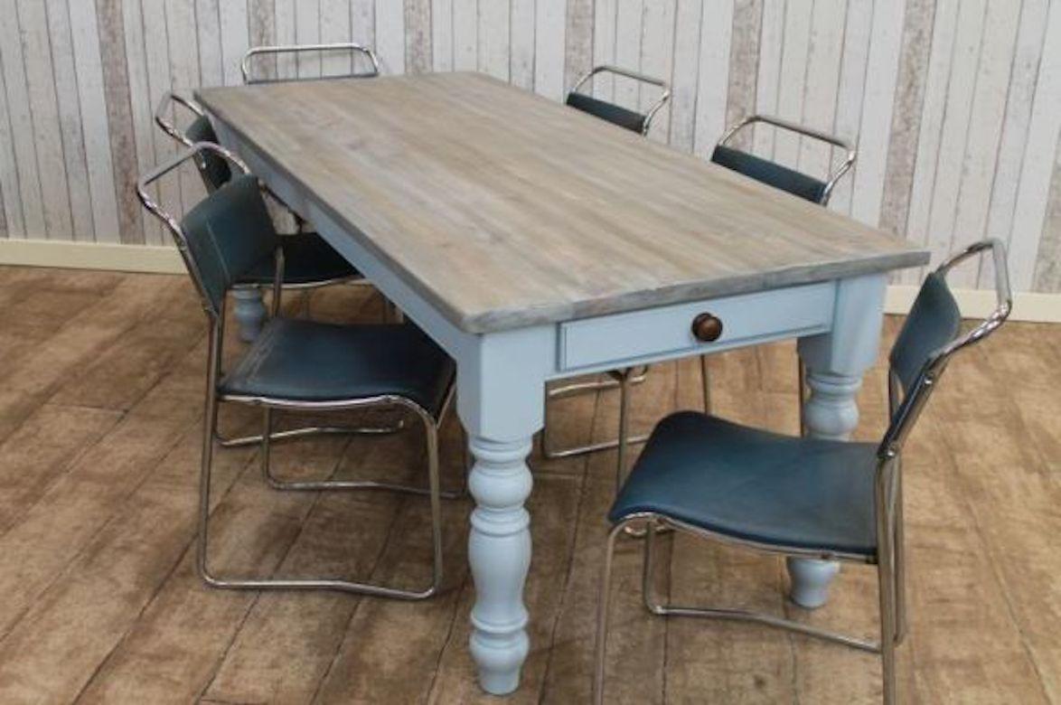 Winchcombe Bespoke Painted Base Table, Pine Top, 20th Century For Sale 2