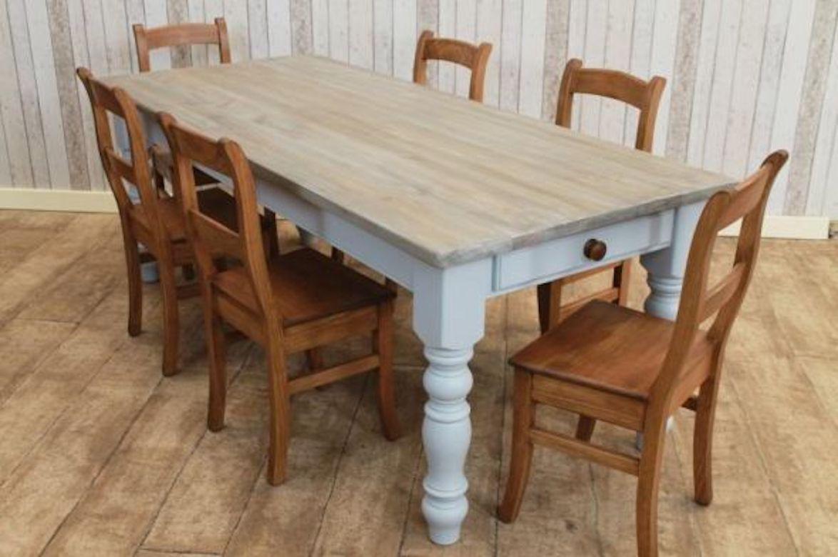 Winchcombe Bespoke Painted Base Table, Pine Top, 20th Century For Sale 3