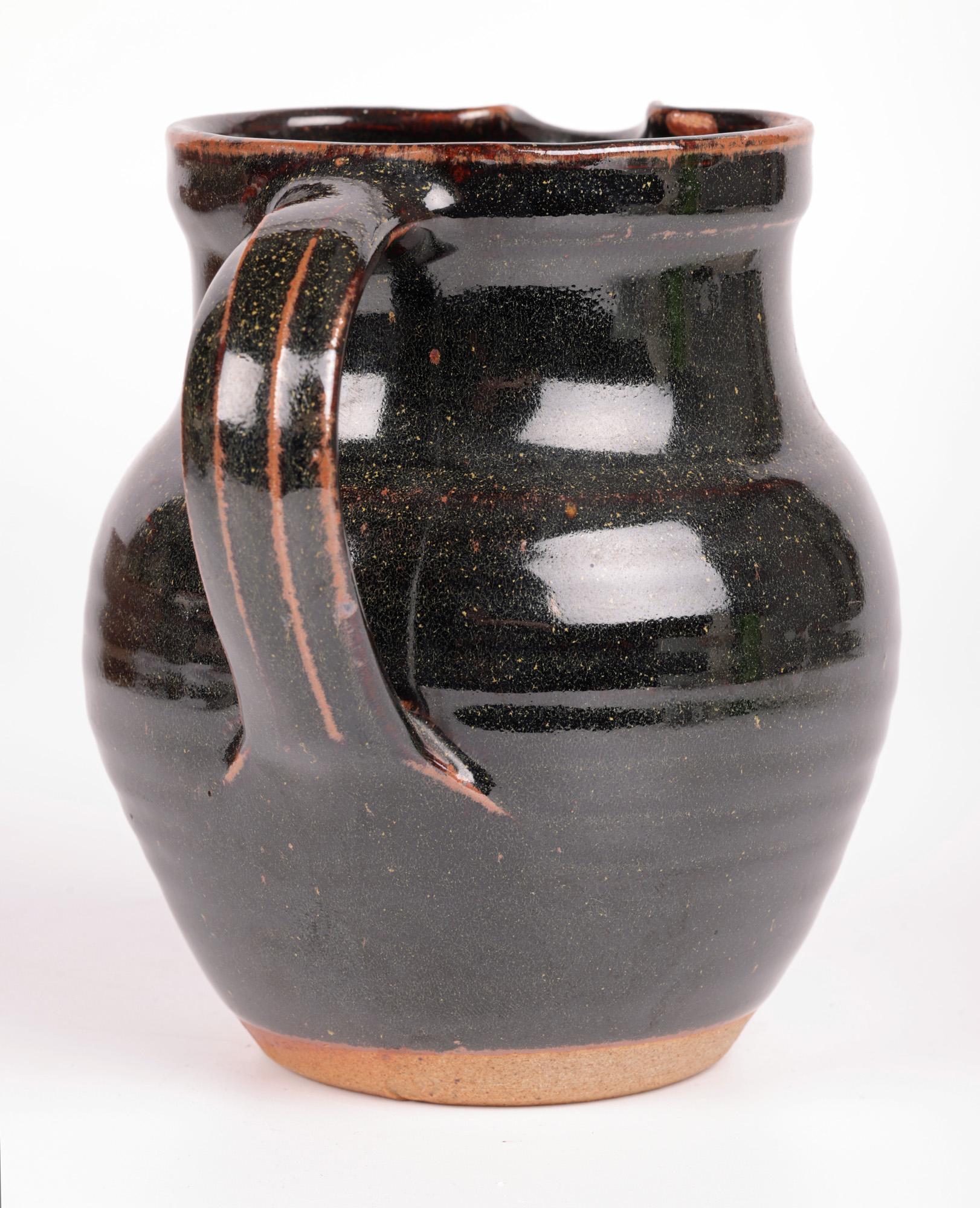 Winchcombe Studio Pottery Tenmoku Glazed Jug For Sale 5