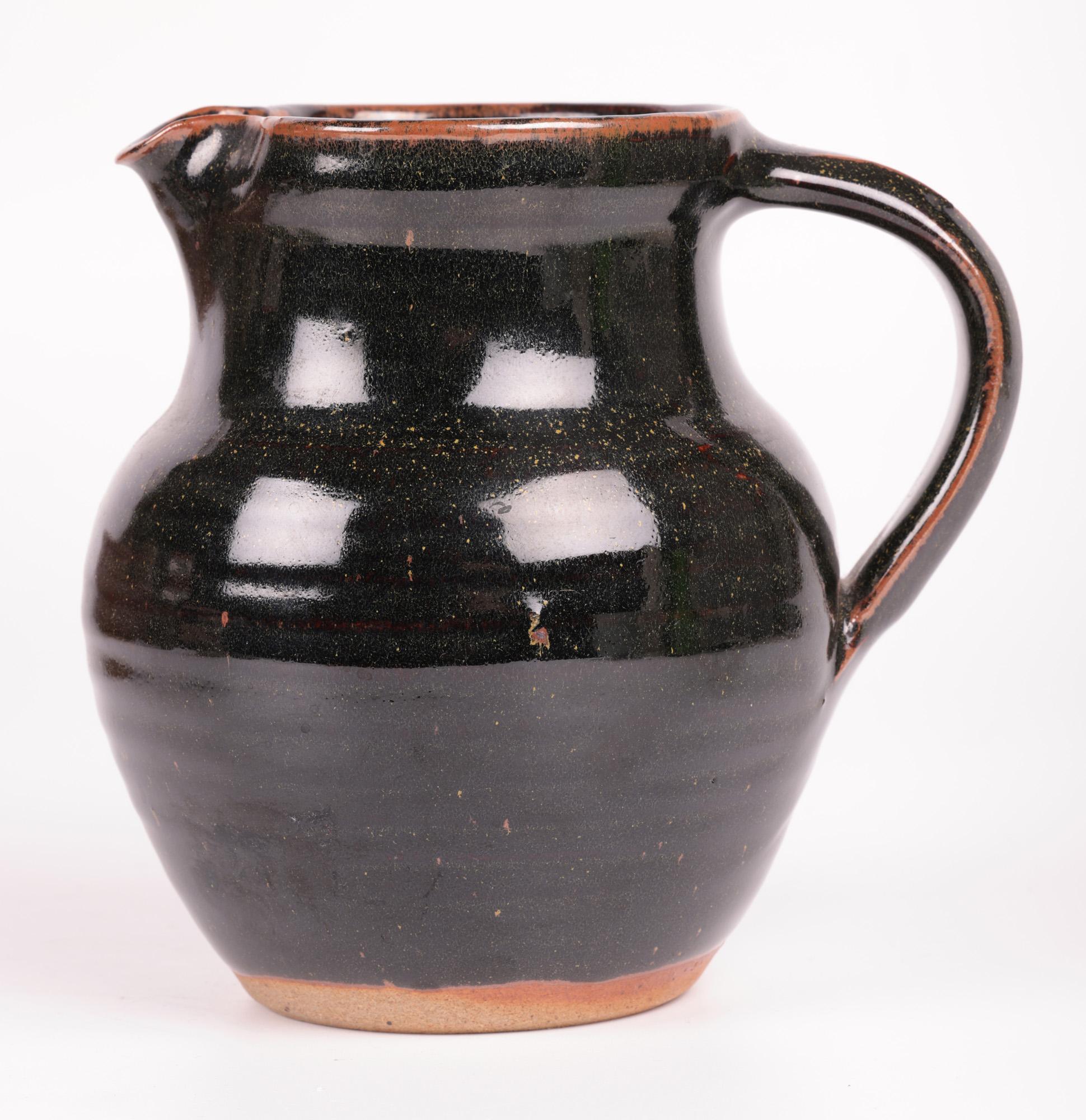 Winchcombe Studio Pottery Tenmoku Glazed Jug For Sale 8