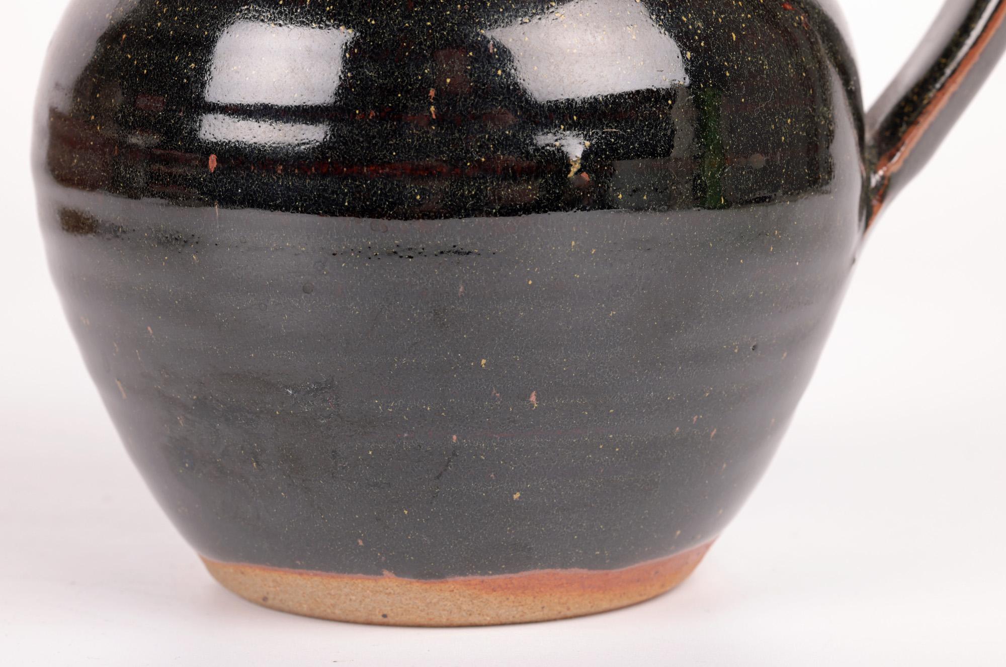 English Winchcombe Studio Pottery Tenmoku Glazed Jug For Sale