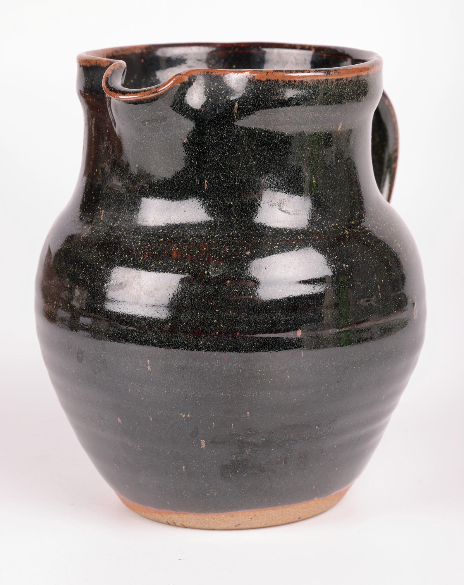 Ceramic Winchcombe Studio Pottery Tenmoku Glazed Jug