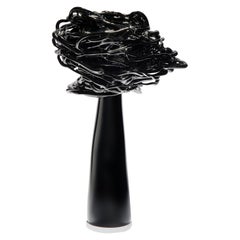 Wind of Night, a Unique Black Glass Tree Sculpture by Remigijus Kriukas