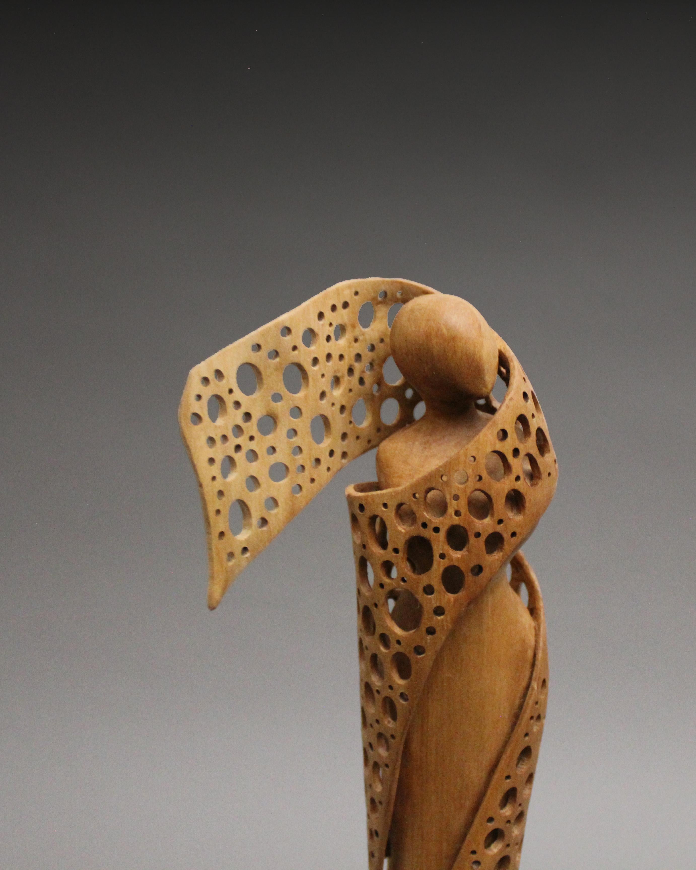 Carved Wind, Wood Sculpture by Nairi Safaryan For Sale