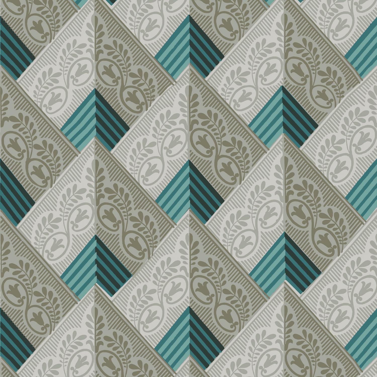 French 'Windermere‘ wallpaper by Papier Français, collection BNF N°1 For Sale