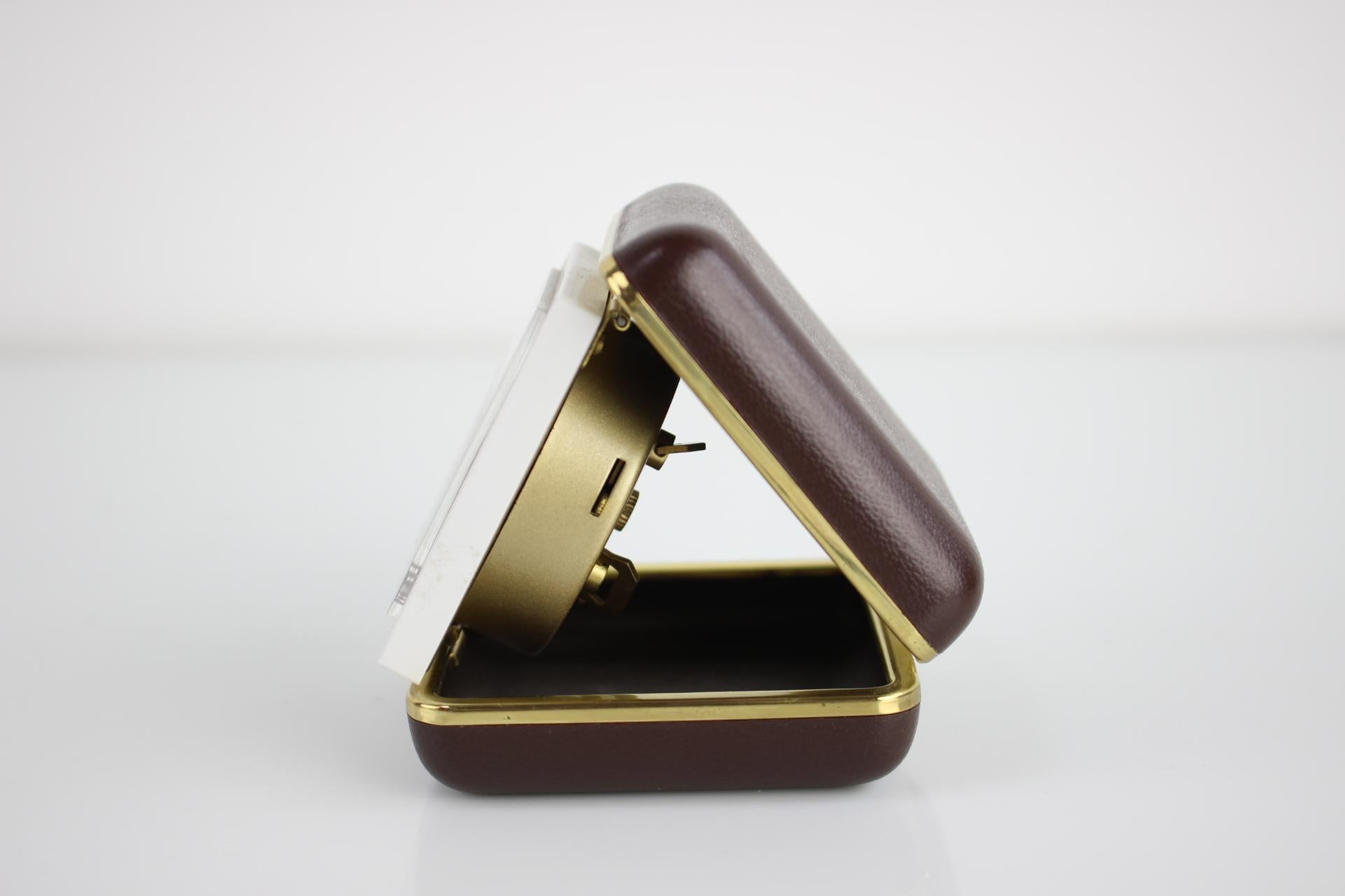 Mid-Century Modern Winding Alarm Clock RHYTM, Czechoslovakia, 1960s For Sale