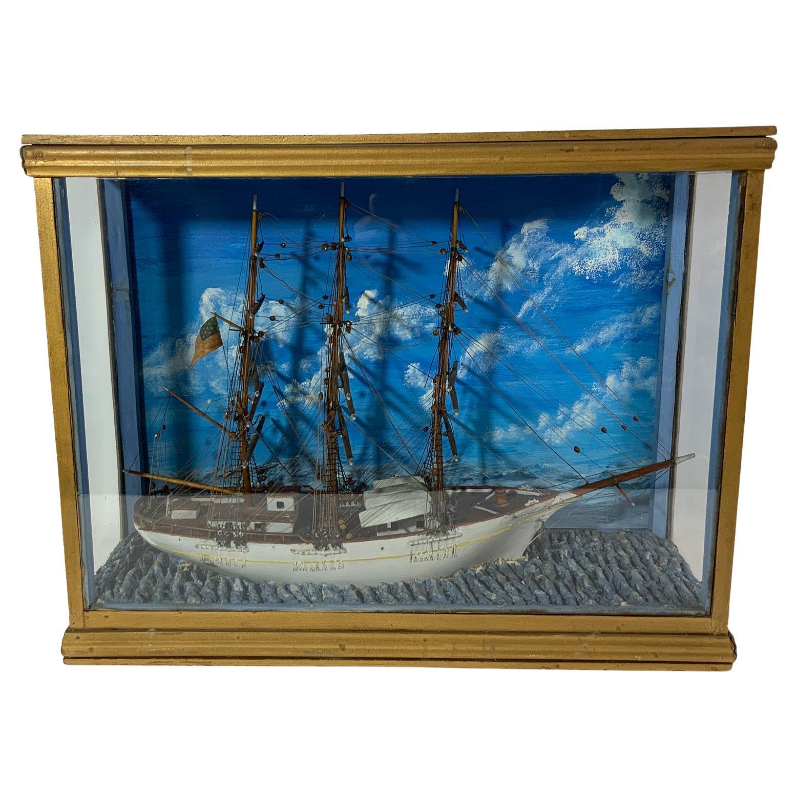 Windjammer Ship Model Diorama For Sale