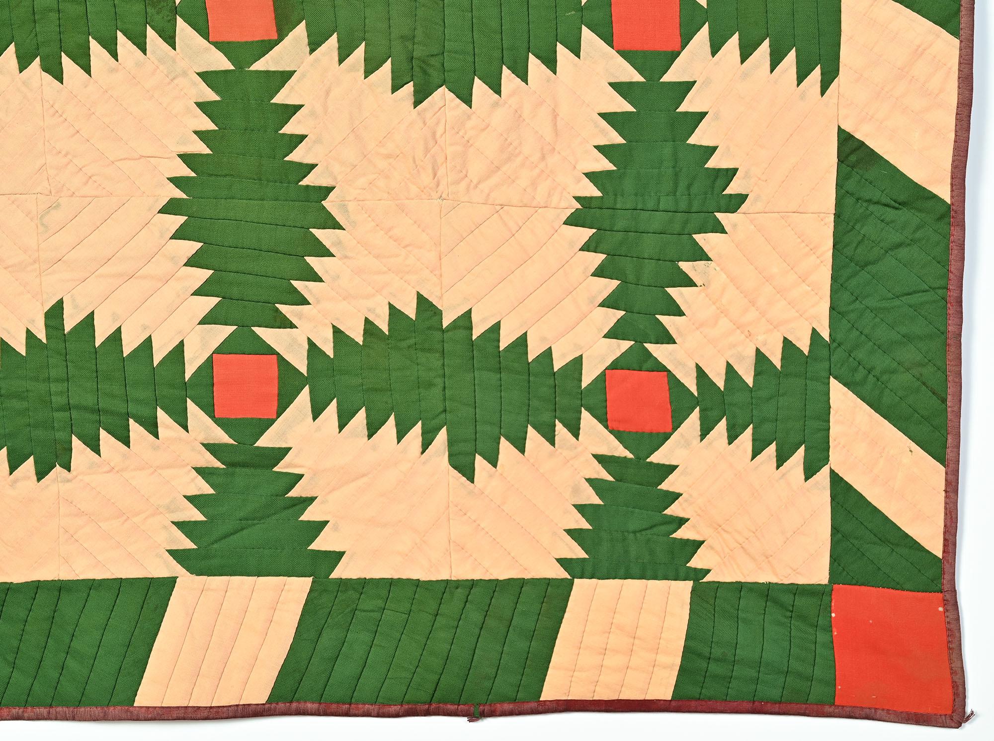 Patchwork Windmill Blades Log Cabin Quilt For Sale