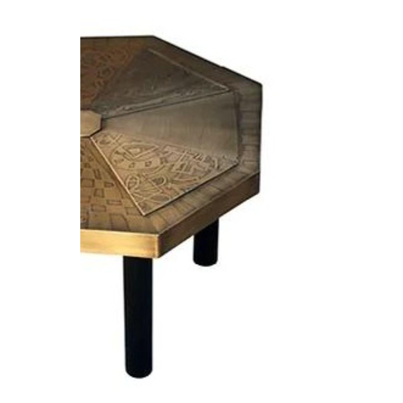 Windmill Brass Coffee Table by Brutalist Be
One Of A Kind
Dimensions: D 61 x W 61 x H 36 cm.
Materials: Brass.

Also available in copper and in matte, glossy or black-patinated finishes. Please contact us. 

Brass acid etched black patinated coffee