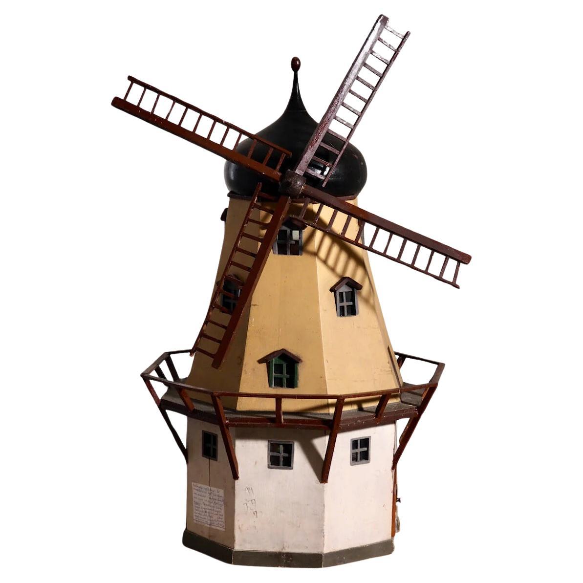 Windmill with inscription, early 20th C. For Sale