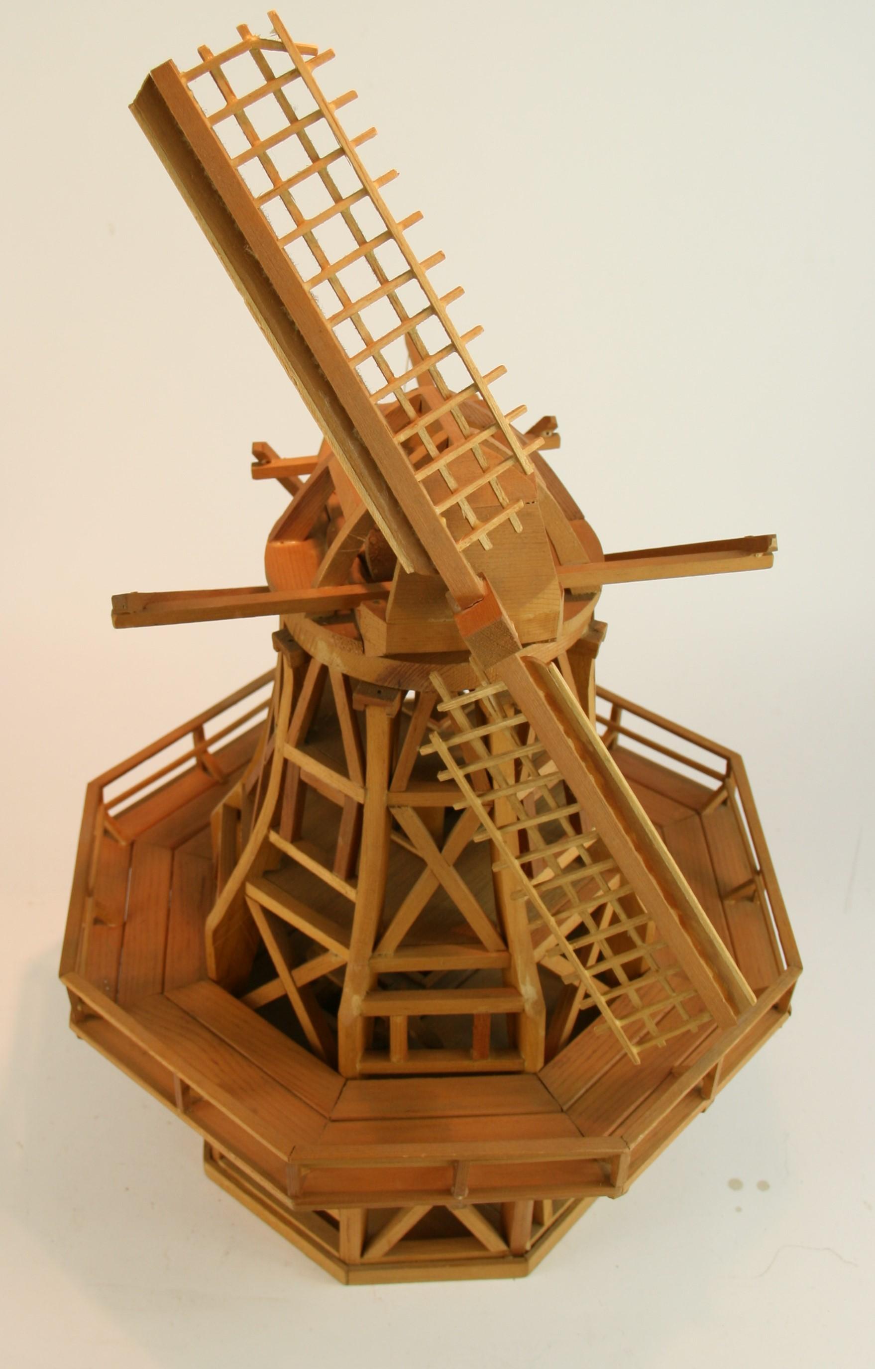 Windmill Wood Architectural Model In Good Condition For Sale In Douglas Manor, NY
