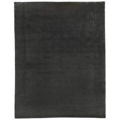 Window Design Dark Grey Wool Area Rug