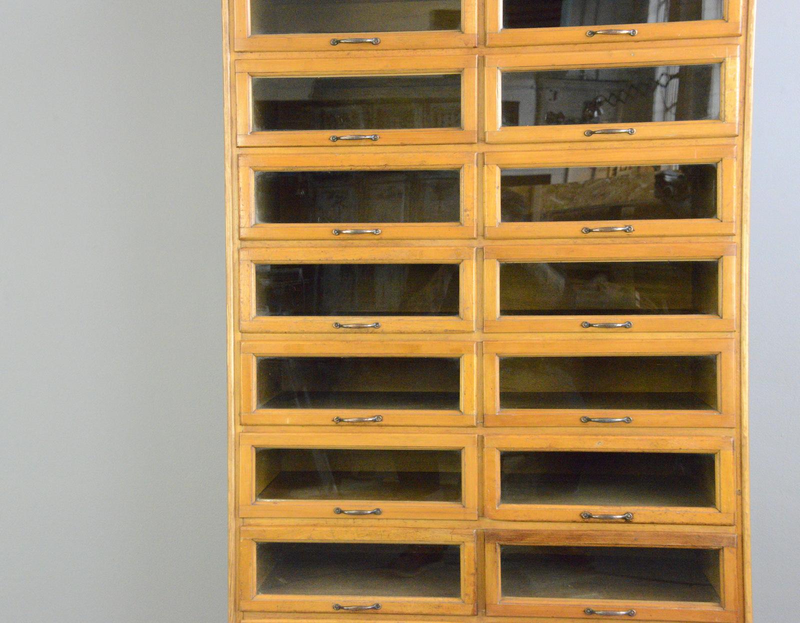 Window Fronted English Haberdashery Drawers, circa 1930s In Good Condition In Gloucester, GB