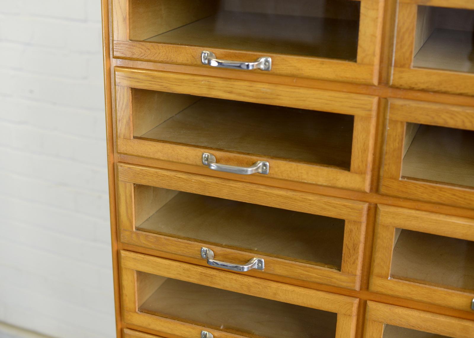 Window Fronted English Haberdashery Drawers, circa 1950s In Good Condition In Gloucester, GB