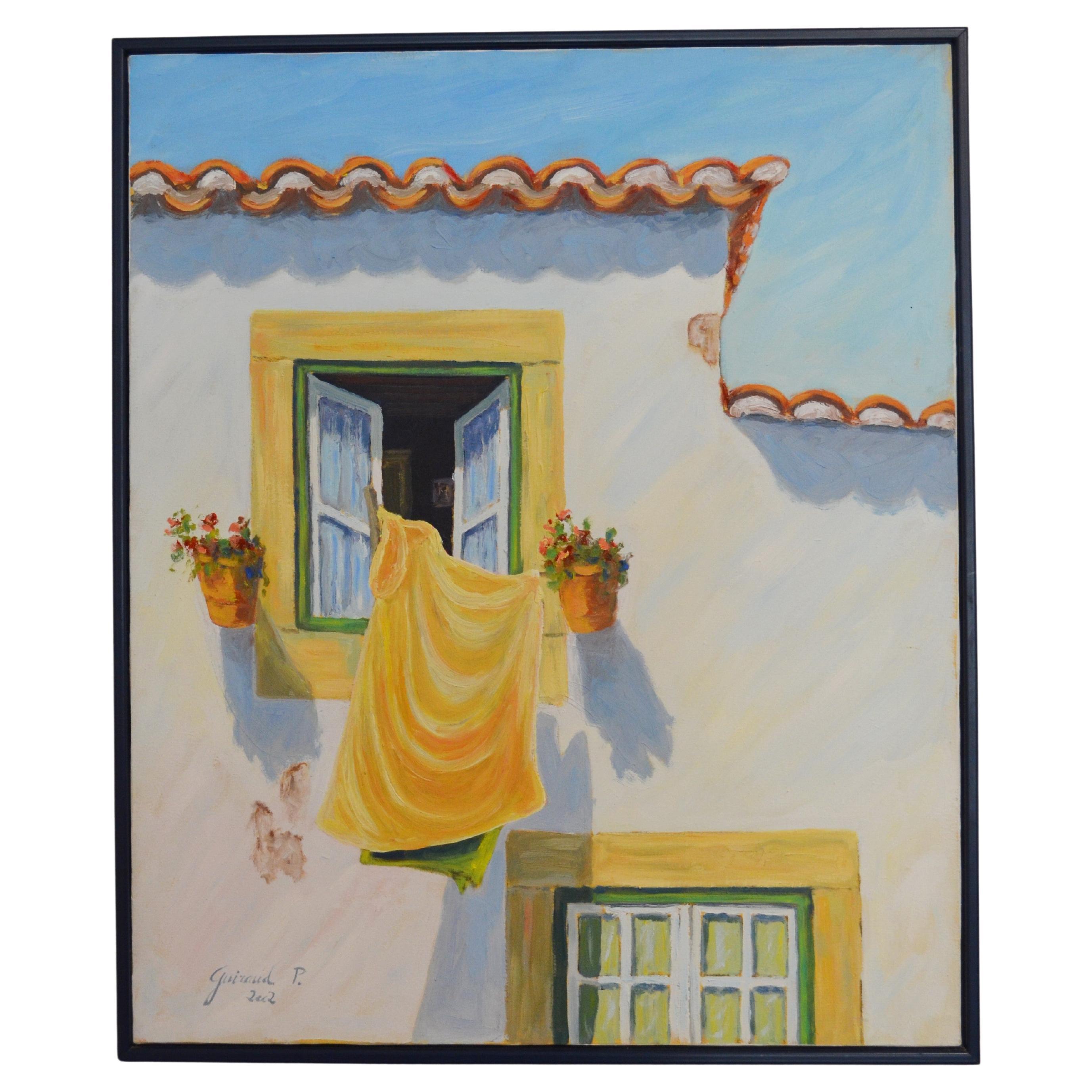 "Window in the Village of Obidos, Portugal", 2002, Oil Painting For Sale