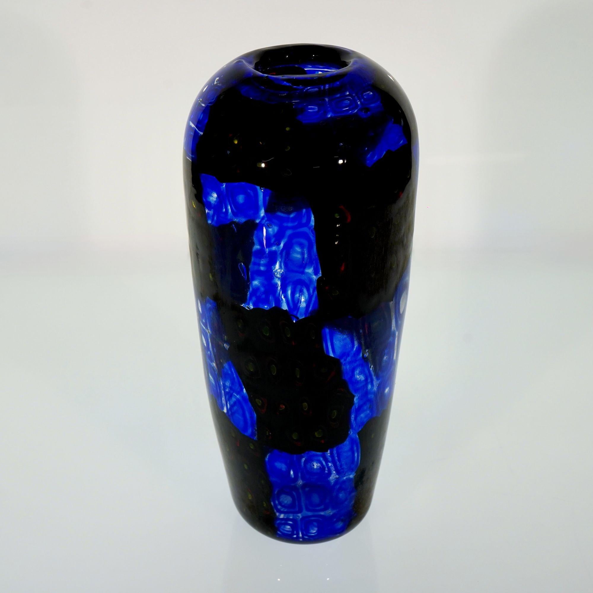 Vaso Window Murano in nero e blu in vendita 7