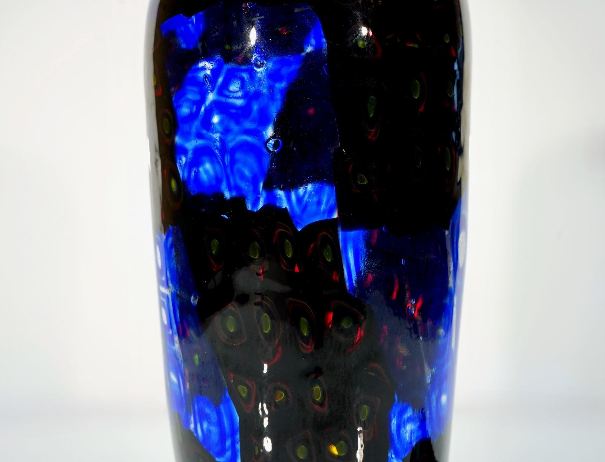 Vaso Window Murano in nero e blu in vendita 8