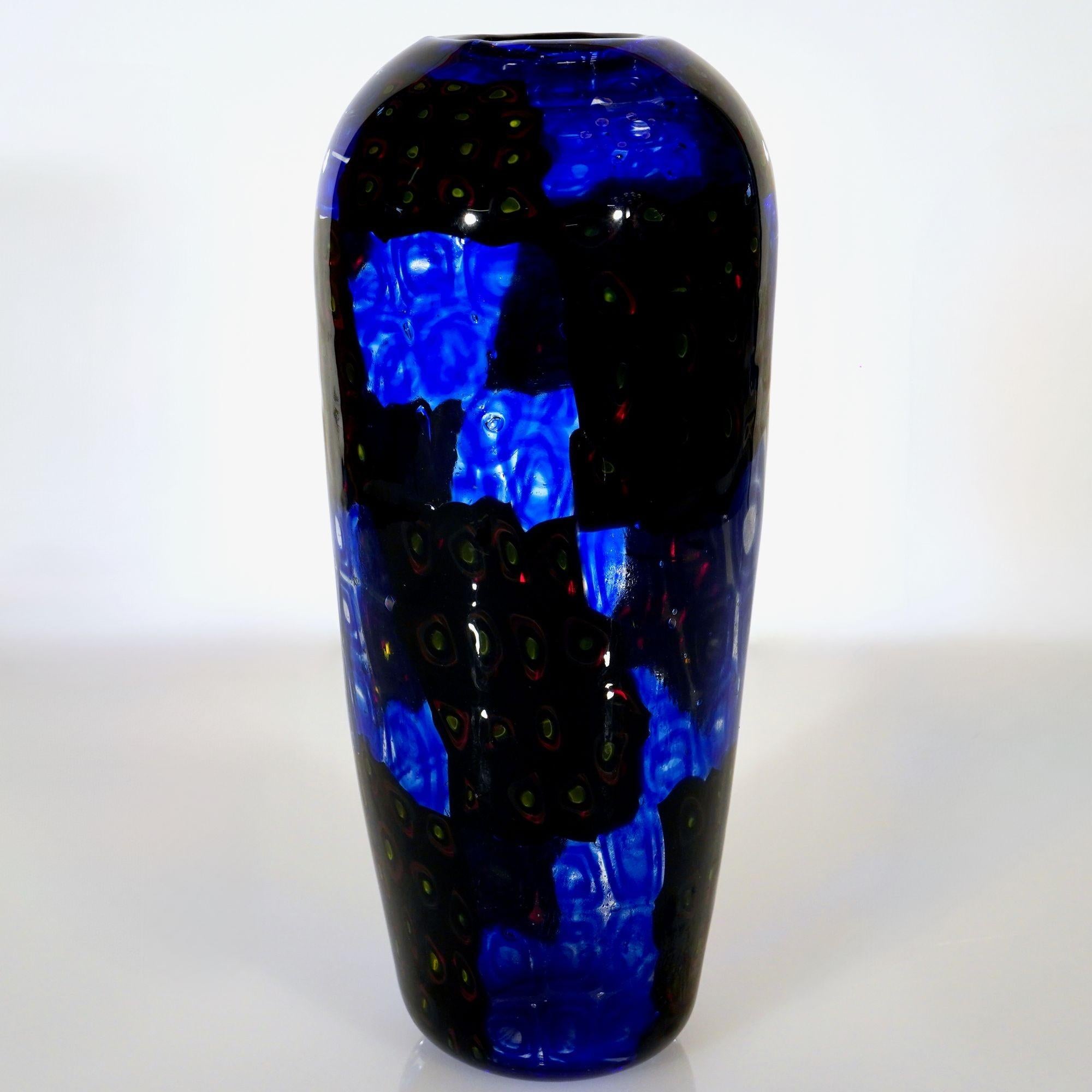 Vaso Window Murano in nero e blu in vendita 11