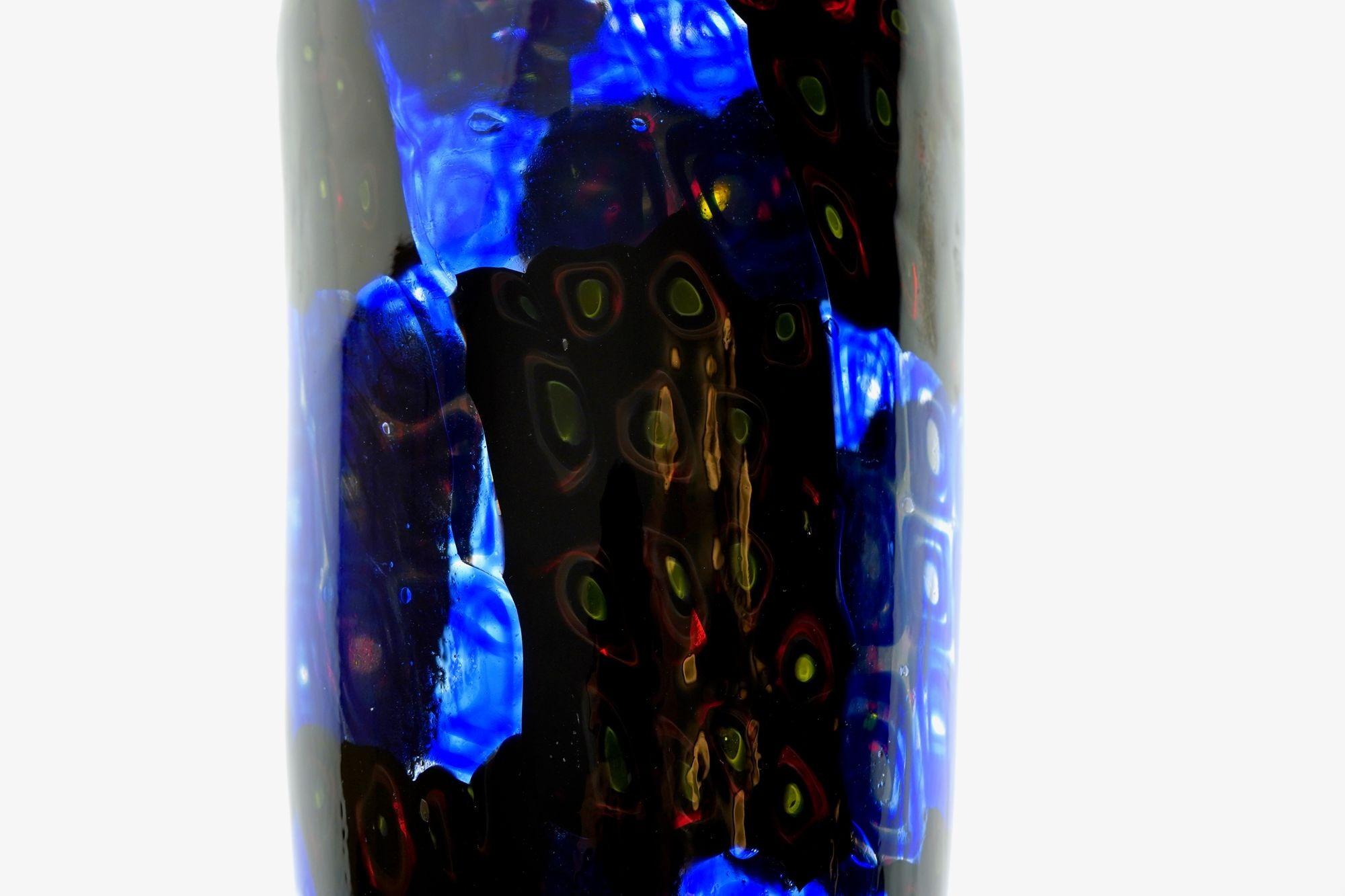 Vaso Window Murano in nero e blu in vendita 12