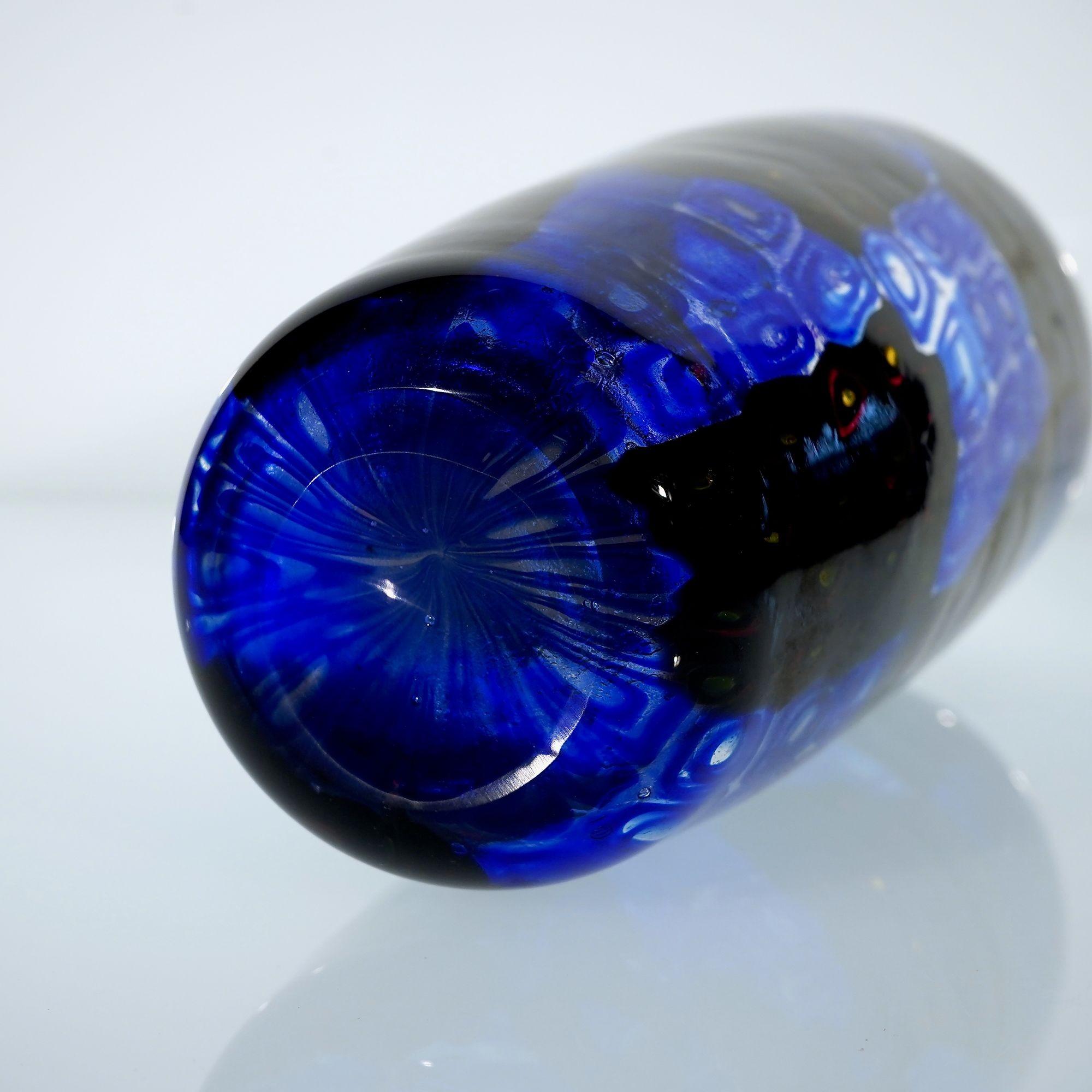 Vaso Window Murano in nero e blu in vendita 13