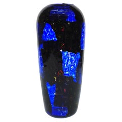 Vaso Window Murano in nero e blu