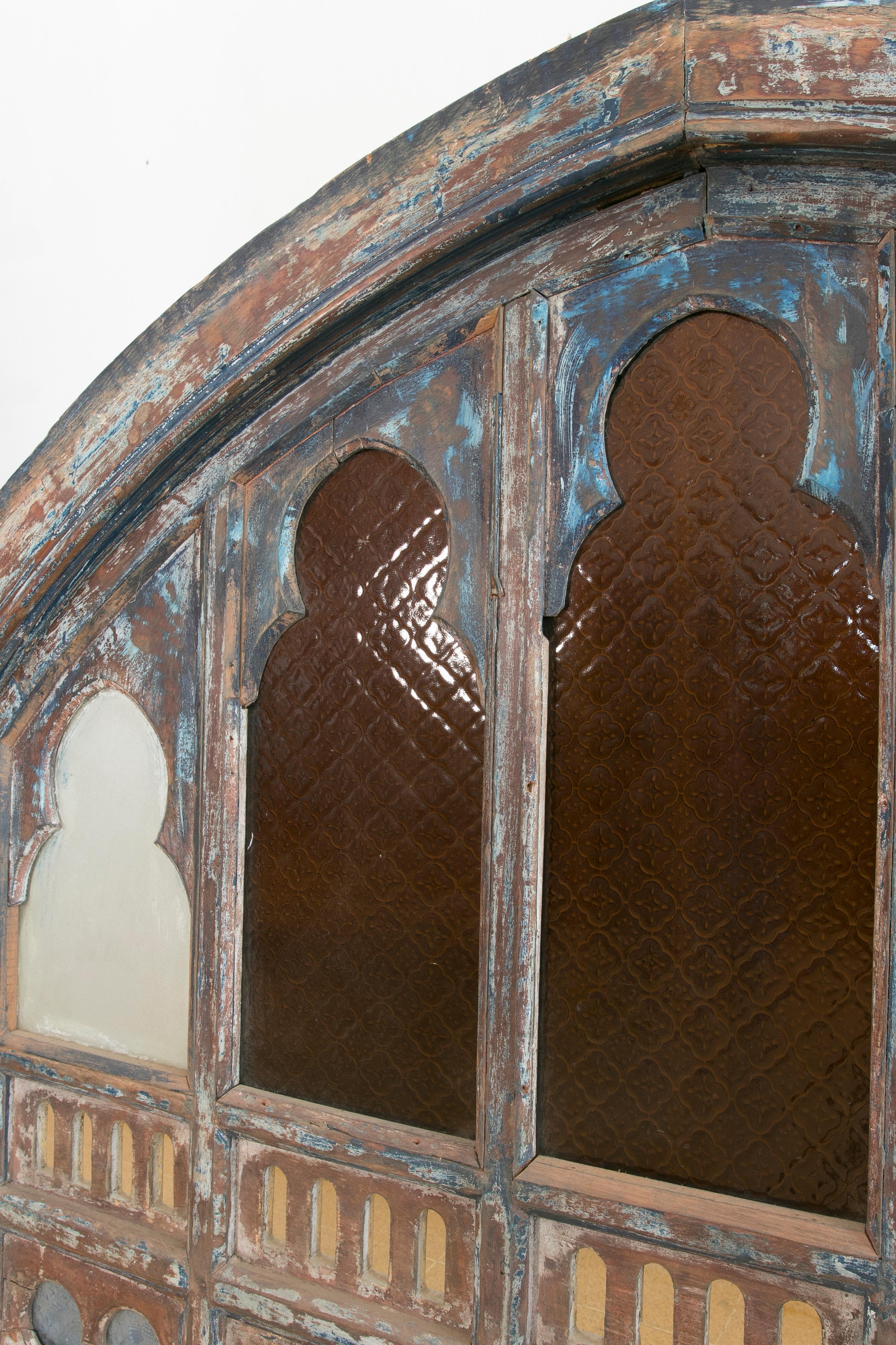 European Window of a Wooden Building with its Original Painting and Tinted Glass For Sale