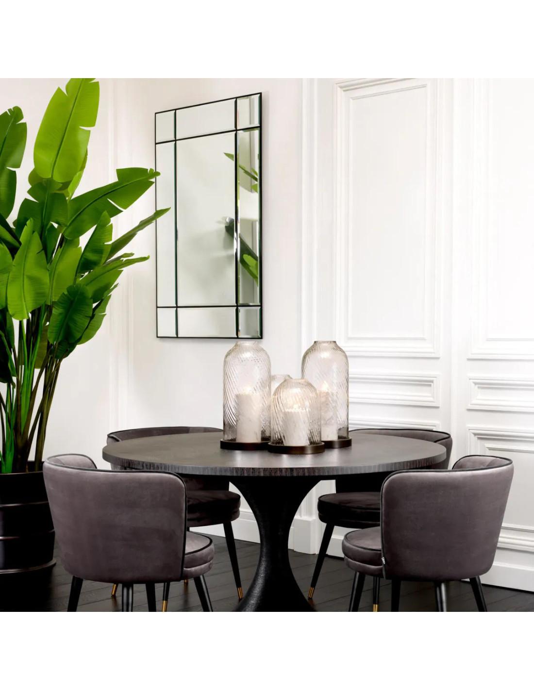 XXI secolo e contemporaneo Window-Shaped Mirror, Bronze Finish, Bevelled Glass. in vendita