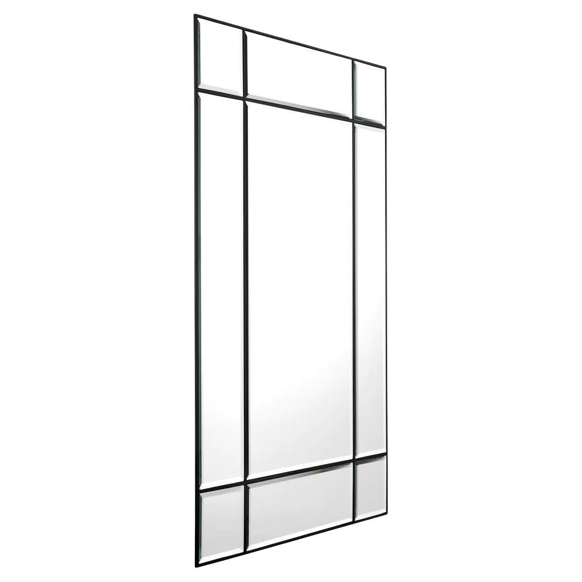 Window-Shaped Mirror, Bronze Finish, Bevelled Glass. in vendita