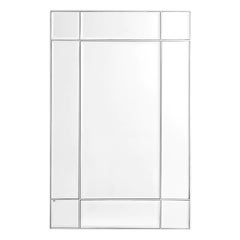 Window-Shaped Mirror, Nickel Finish, Bevelled Glass.