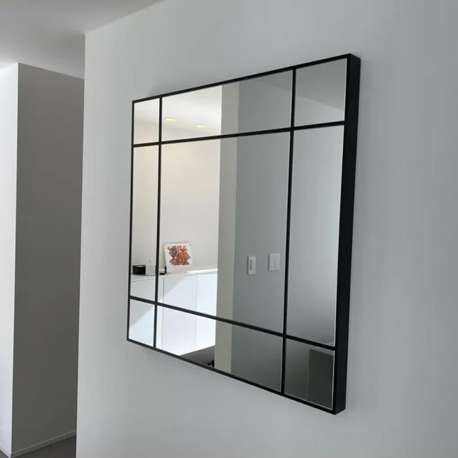 Hand-Crafted Window Square Mirror For Sale