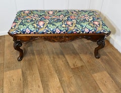 Window Stool Upholstered in Navy Liberty William Morris Velvet