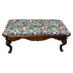 Window Stool Upholstered in Navy Liberty William Morris Velvet