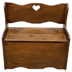 Window storage bench oak circa 1940's