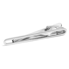 Used Window Tie Clip with Rhodium Finish