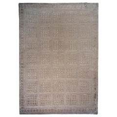 Windowpanes Cut and Loop Tibetan Design Rug