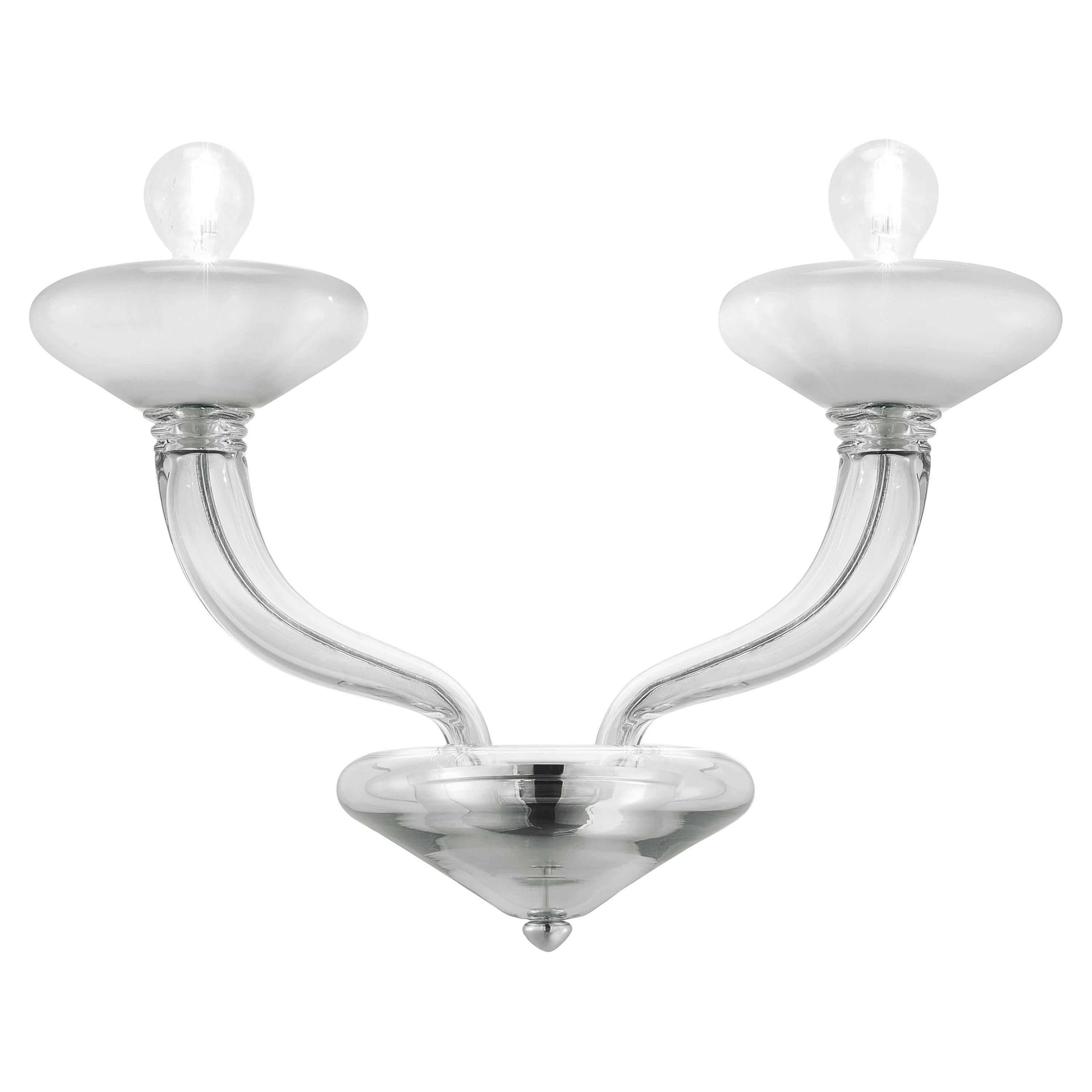 Gray (Grey White_IN) Windsor 5676 02 Wall Sconce in Glass, by Barovier&Toso