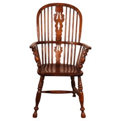Fauteuil Windsor en frêne et orme du début du 19e siècle