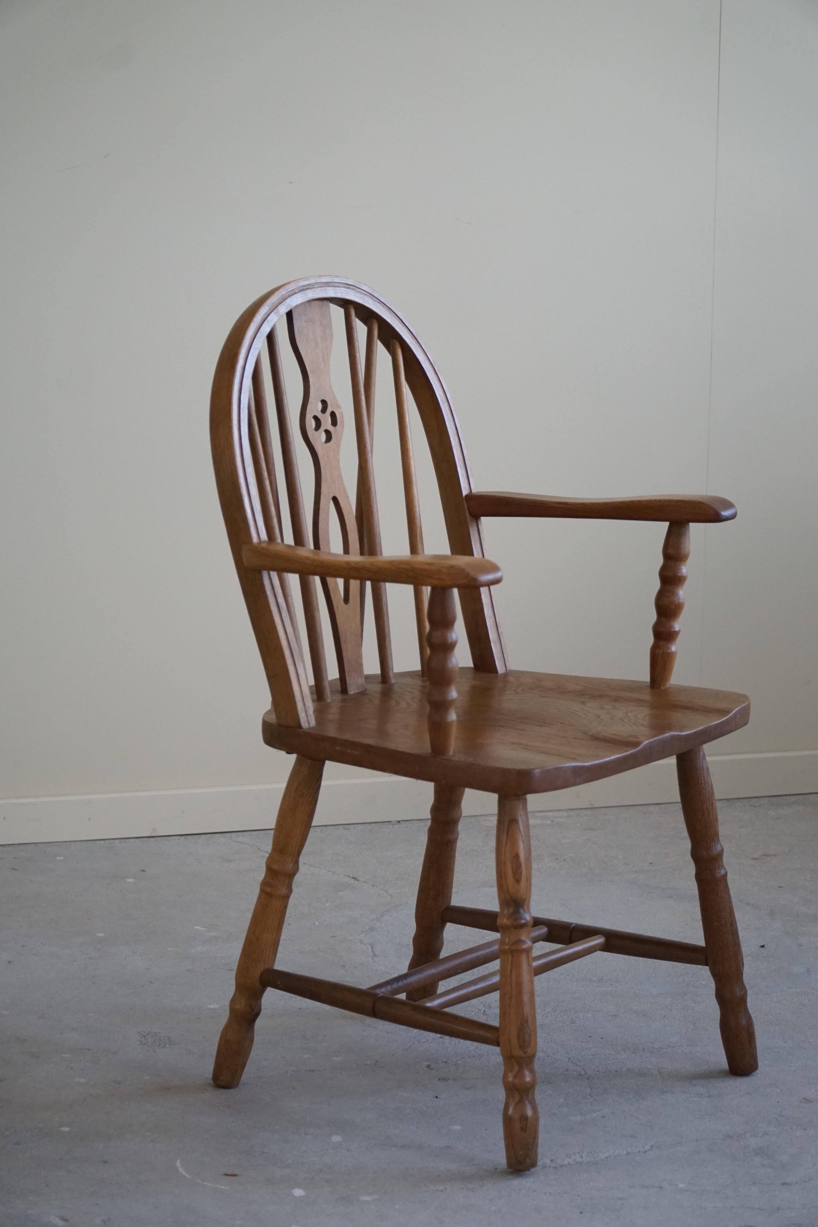 Windsor Armchair in Oak, English Edwardian, 19th Century For Sale 1