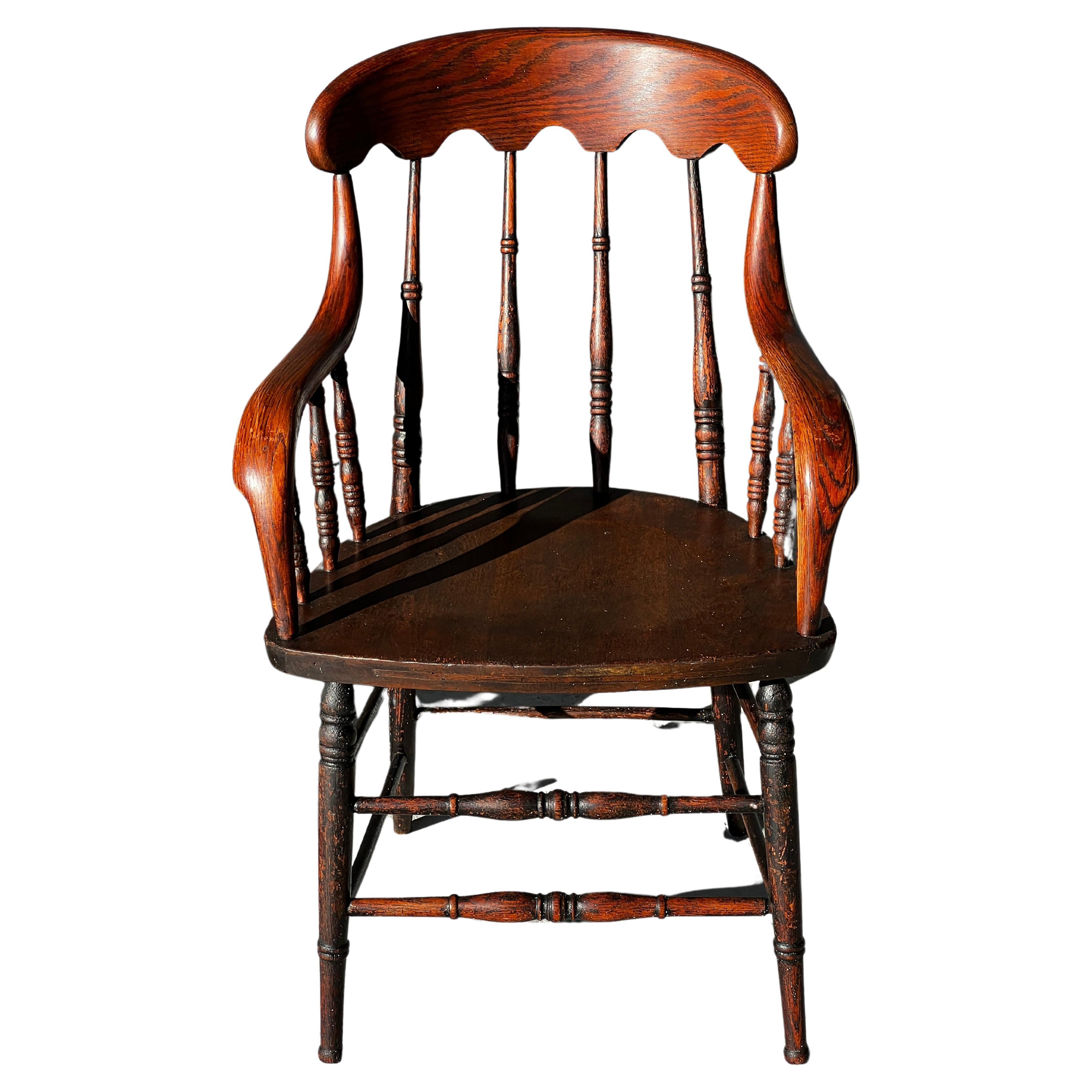 Windsor-Sessel aus gedrechseltem Holz aus dem 19. Jahrhundert  Jahrhundert