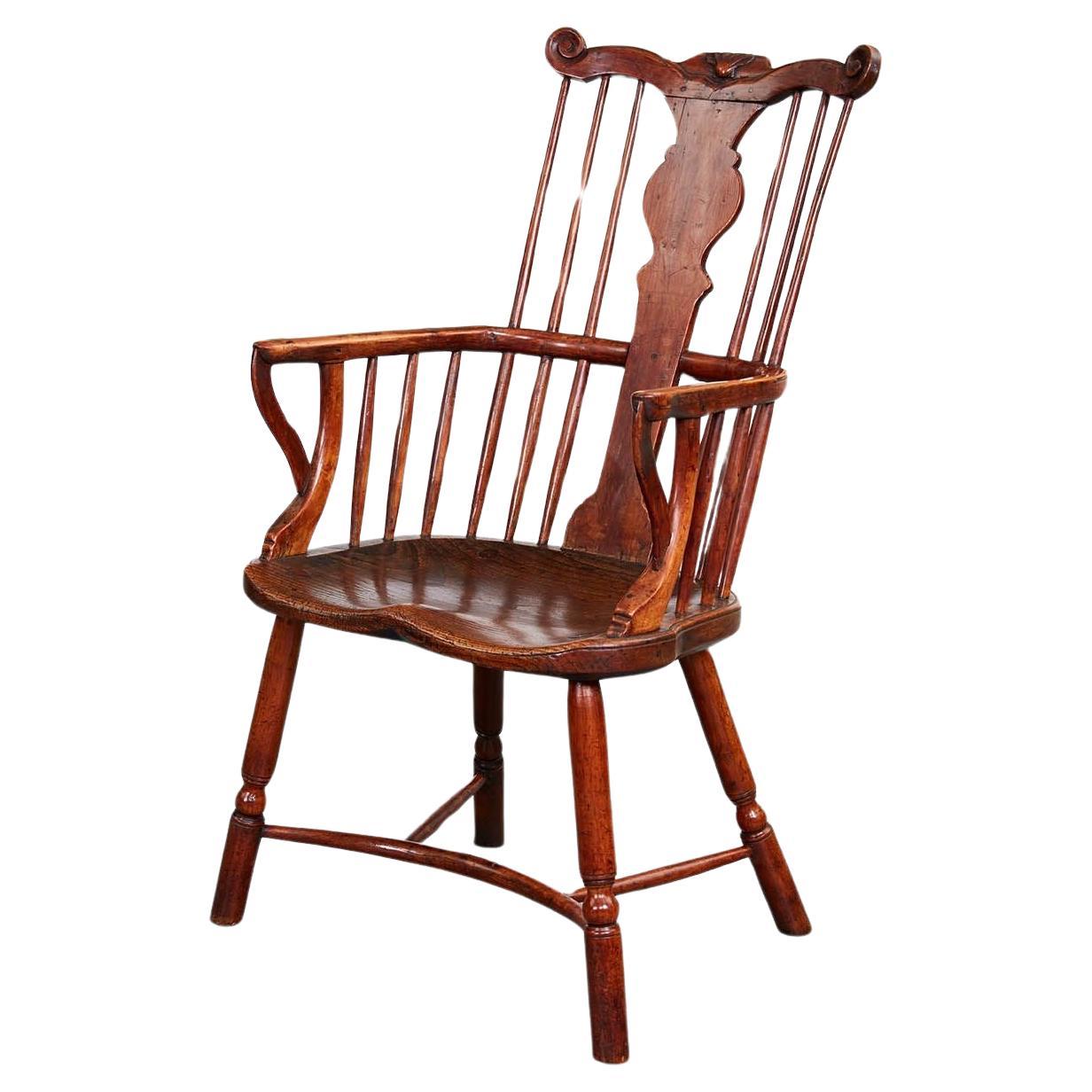 Windsor Armchair with Scrolled Ears For Sale