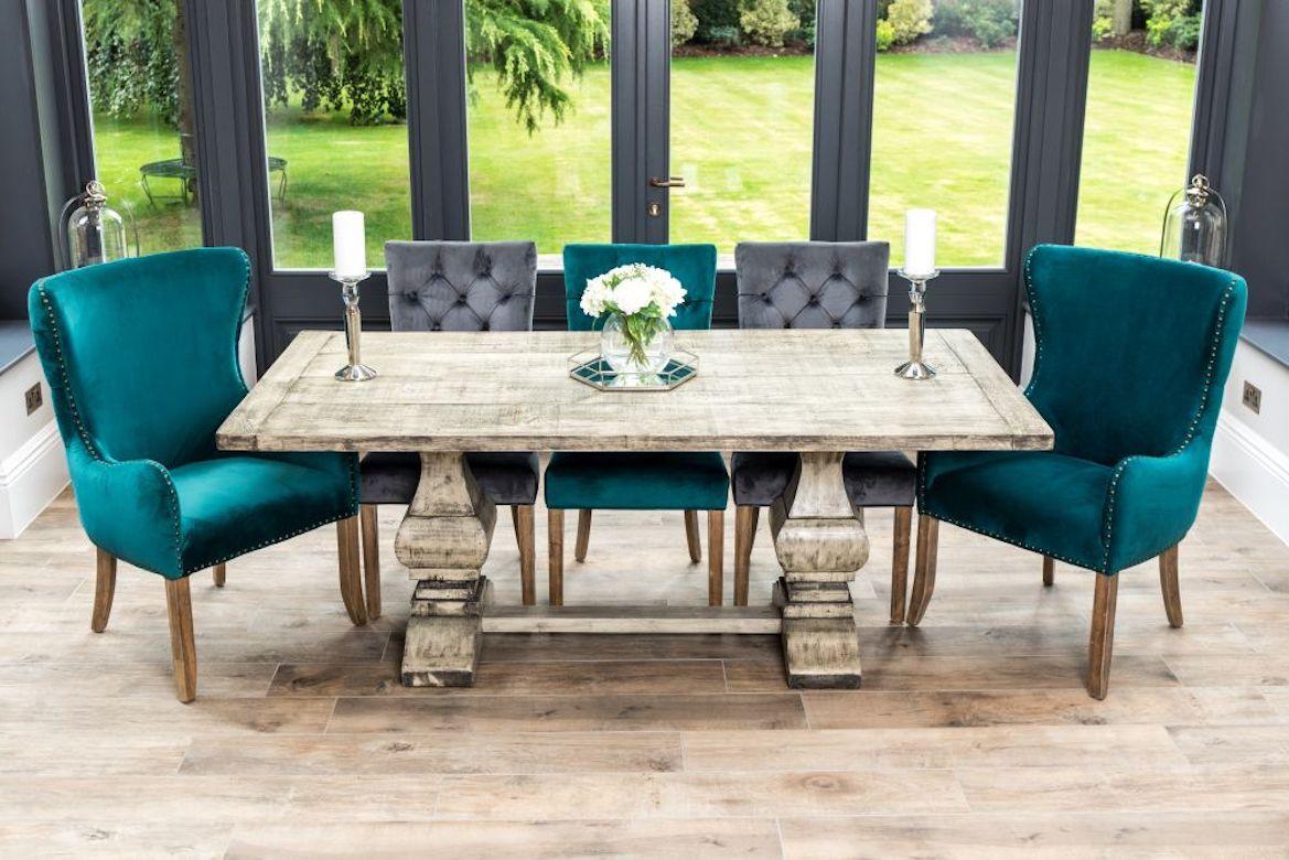 A stunning Windsor bespoke double pedestal table with oiled finish, 20th century.

This 'Windsor' double pedestal table makes for a stunning statement piece, adding character to any dining area.

Made from recycled timber, each table is