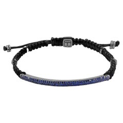 Bracelet Windsor avec 139 saphirs bleus en macramé et argent, taille XS